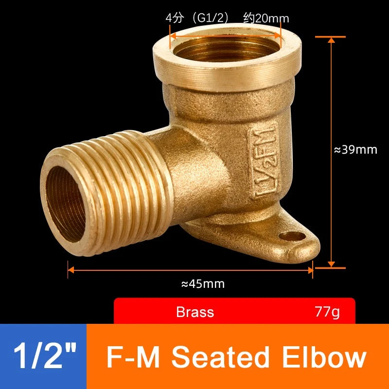 Brass Threaded Pipe Fittings 1/2" & 3/4" — Tee, Elbow, Joint, Cross, Cap & More