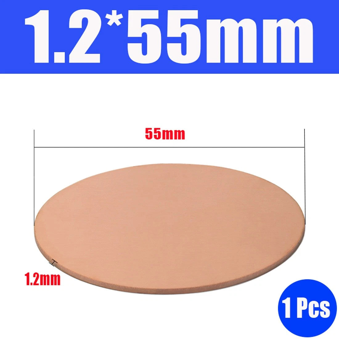 Thick 0.5-1.5mm Solid 99% Pure Copper Blanks Discs Ø 10-300mm Round Plate Metal