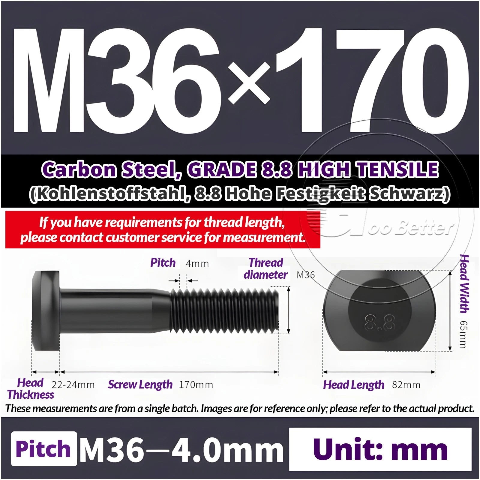 T-Slot Bolts M22 - M42 T Track Bolts 70mm to 500mm Long GRADE 8.8 HIGH TENSILE