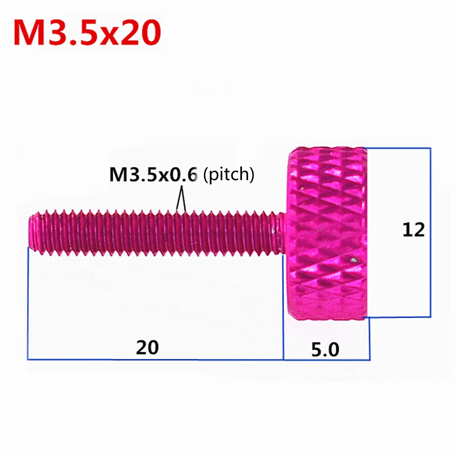 M3 / M3.5 Knurled Thumb Screws – Anodized Aluminum Alloy Round Knob Bolts