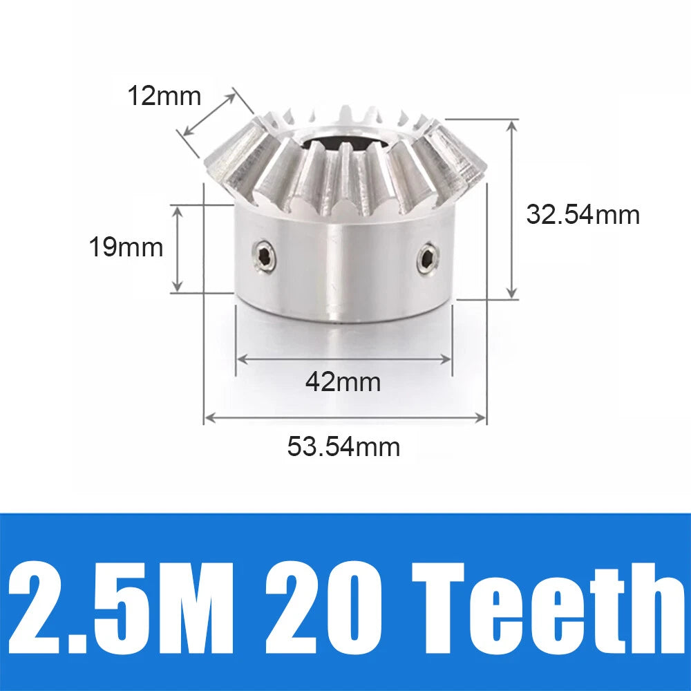 1-3 Module 15-30 Teeth Stainless Steel Umbrella Bevel Gear 90° Angle, Ratio 1:1