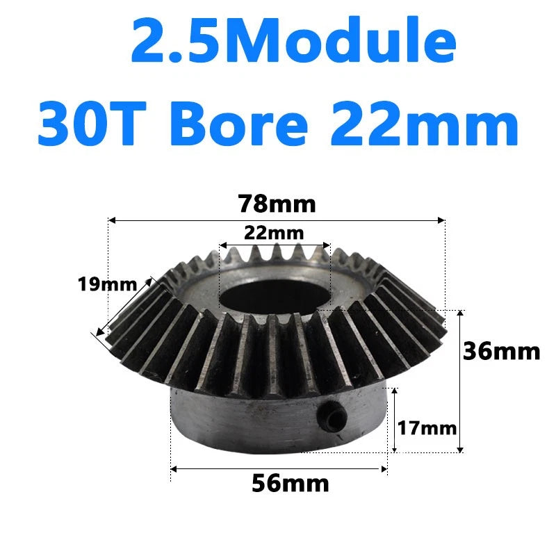 Bevel Gear 3 Module Ratio 1:1 Teeth 20 30 Bore Dia 14mm 15mm 16mm 17mm 18mm-50mm