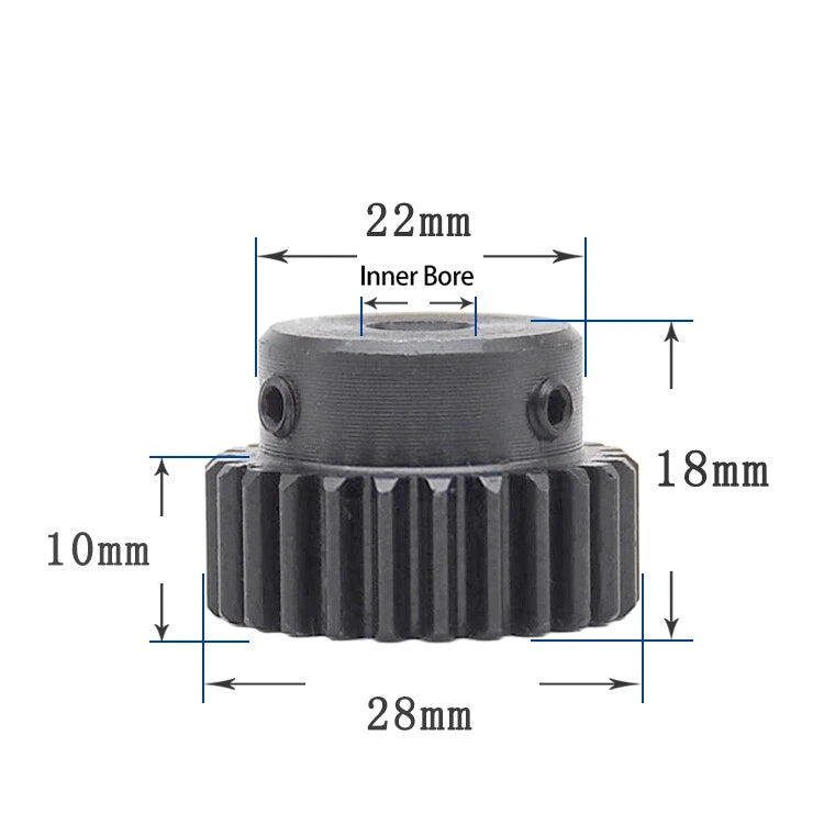 Mod 1 Steel 45# Spur Pinion Gear 10-39 Teeth Motor Gear 4-20mm Bore With Screw