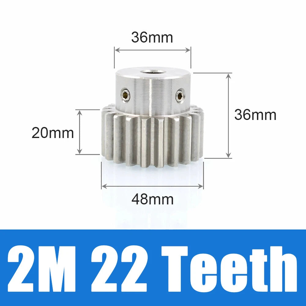 2 Module 12~30 Teeth, 8mm-25mm Bore Stainless Spur Gear, Drive Gearbox With Hub