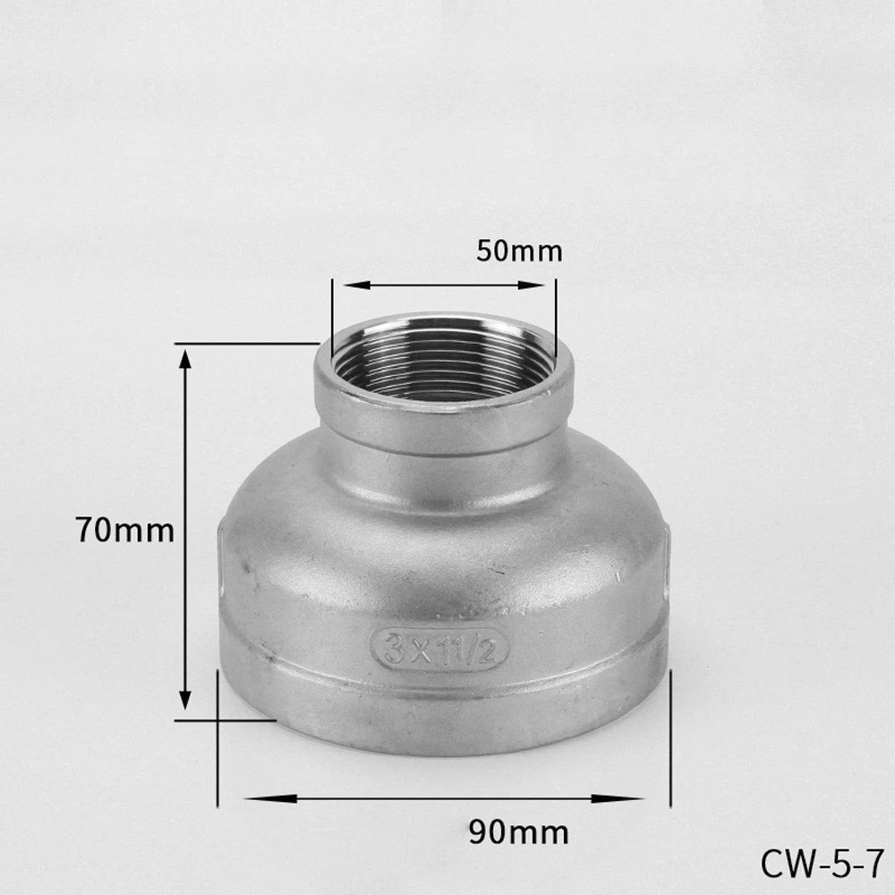 BSP Female Threaded Pipe Reducer Coupling — Stainless Steel A2, 1/2" to 4"