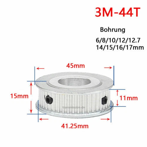 Timing Belt Pulley 3M 12T - 60T Synchronous Wheel for width 10 mm Timing Belts