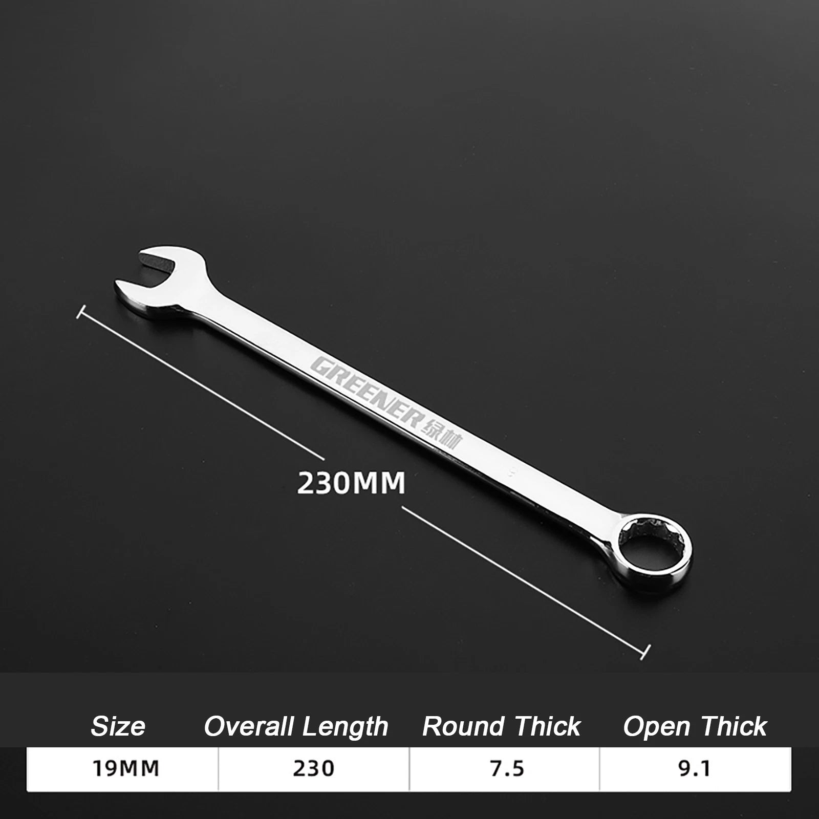 Spanner Combination Wrench CRV Open Ended Round Fixed Head Spanners 6mm - 30mm