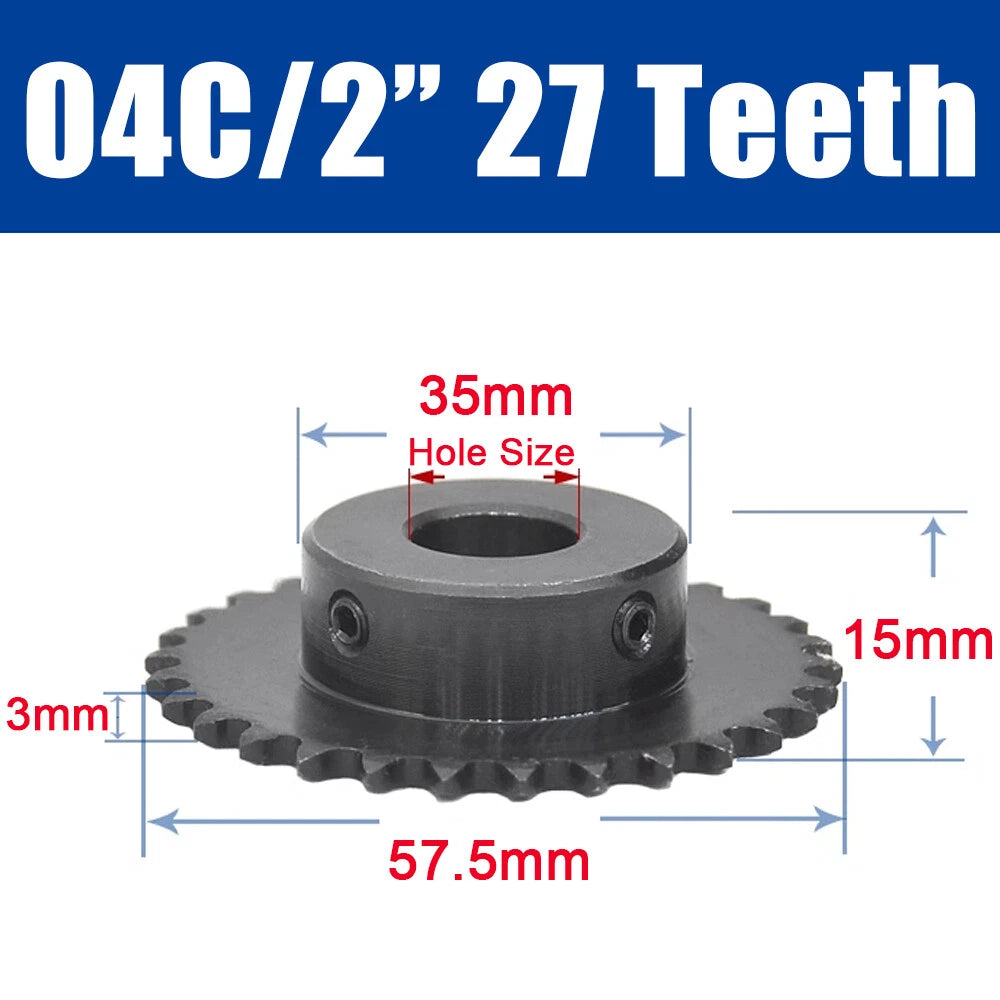 45#Steel Roller Chain Sprocket Wheel 04C Pitch 6.35mm 21~26 Teeth Bore 8~25mm