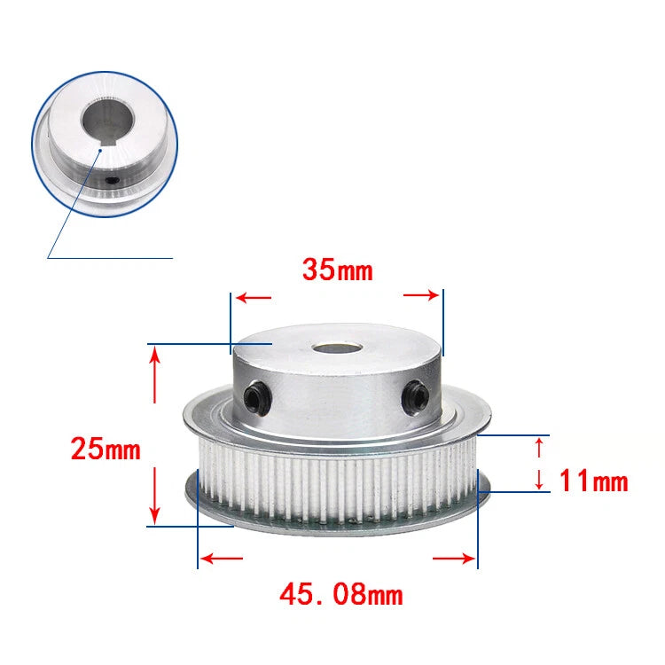 3M Timing Belt Drive Pulley BF-Type 15T-100T Bore 3-25mm For 10mm Width Belt