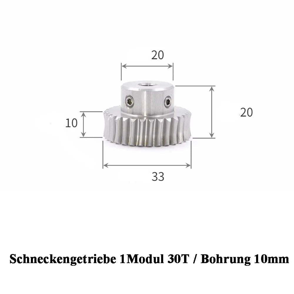 Stainless Steel A2 Module 1 Worm Shaft Worm Gear Wheel 15 to 60 Tooth Precision