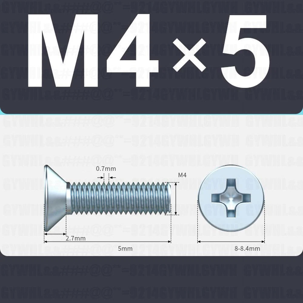 M3–M12 Zinc Plated Phillips Countersunk Machine Screws DIN 965 | Flat Head Bolts