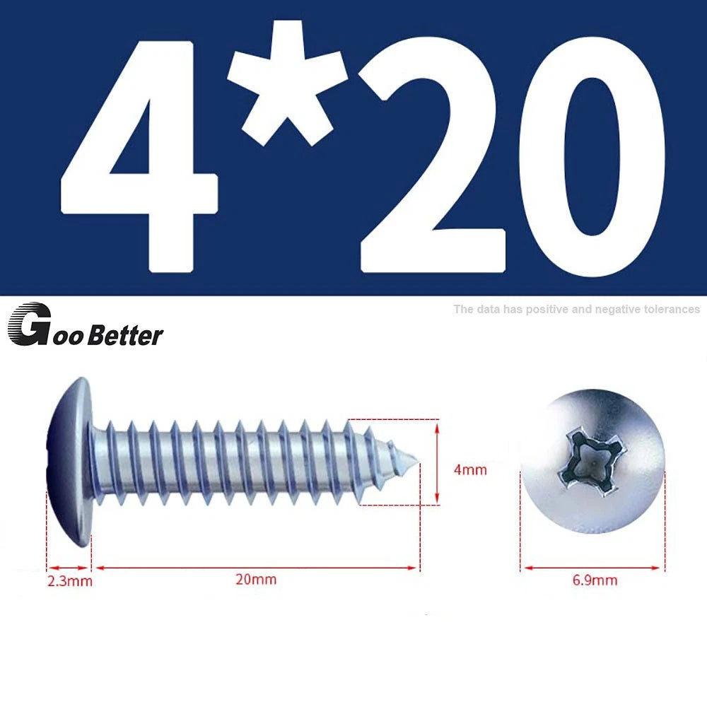 M3 M4 M5 M6 Pan Head Self Tapping Screws – Zinc Plated Carbon Steel