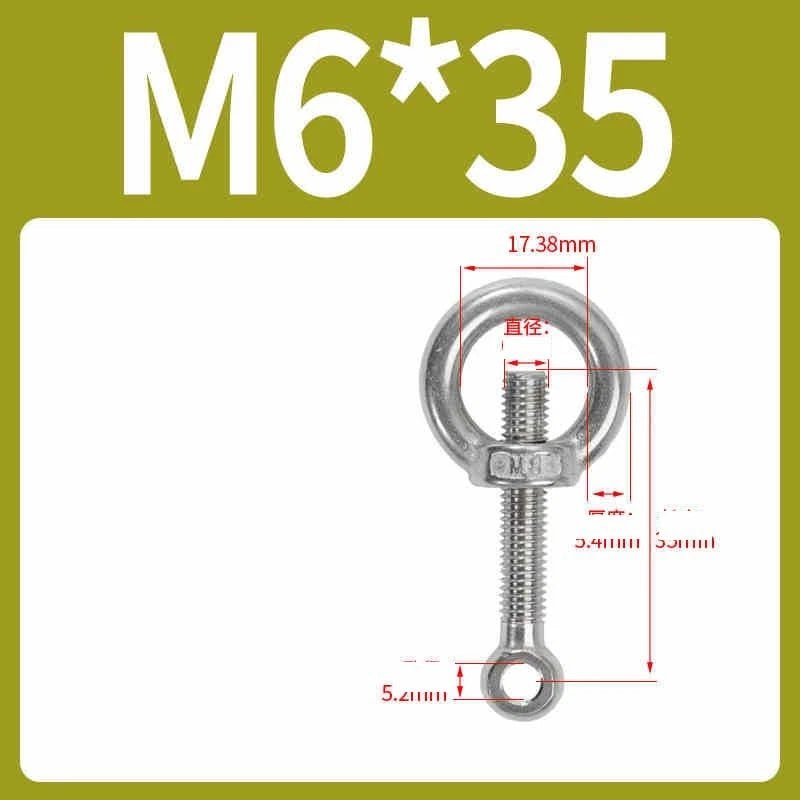 A2 Stainless Steel Eye Bolts with Nut — M5 M6 M8 M10 M12 Threaded Ring Screws - HomeDIYer