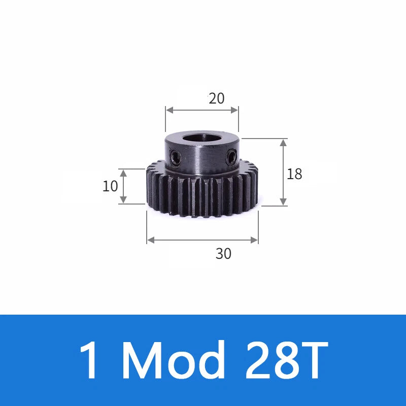 Spur Gears 1 Mod Transmission Gear With Step 45# Steel Pinion Motor Gear 12T~52T