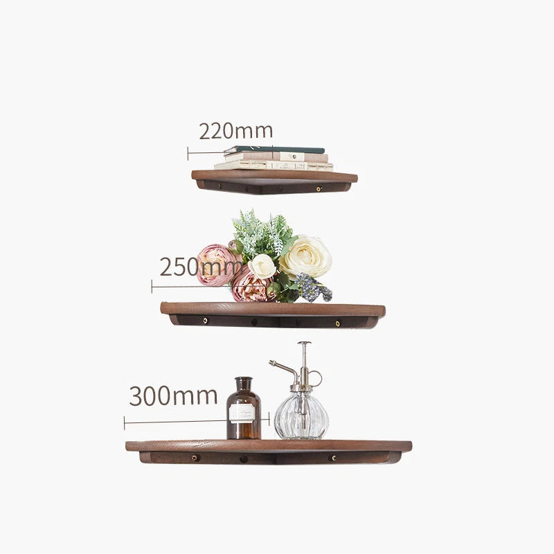 Oak Corner Shelf Wall Mounted Triangle Floating Shelves Oak Wall Storage Display