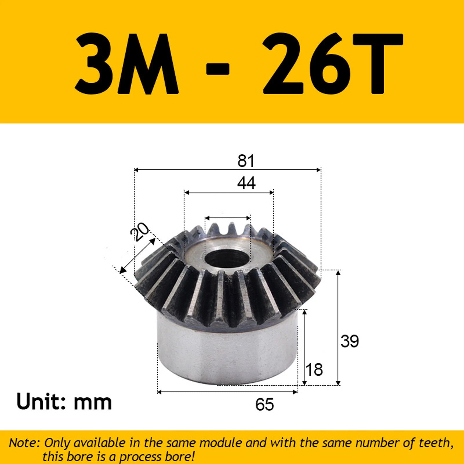 3 mod Twill Spiral Bevel Gear 15-40 Zähne 90° Meshing 45# Steel 1:1 Pairing
