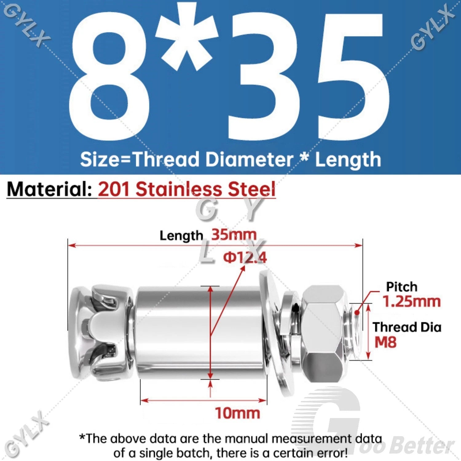 Stainless Steel Expansion Bolts for Marble & Stone — M6 M8 Heavy Duty Anchor Bolts