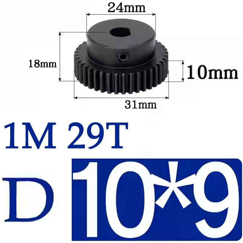 Spur Gears 1 Mod Transmission Gear With Step 45# Steel Pinion Motor Gear 10T~29T