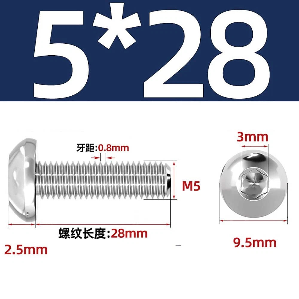 M1.6–M5 A2 Stainless Steel Button Head Socket Cap Screws – Round Pan Head, Hex Drive, Fully Threaded
