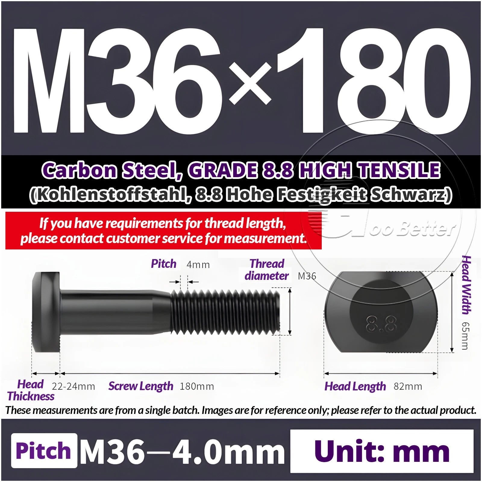 T-Slot Bolts M22 - M42 T Track Bolts 70mm to 500mm Long GRADE 8.8 HIGH TENSILE