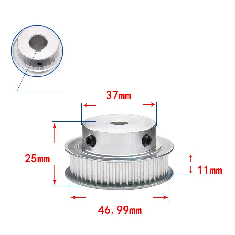 3M Timing Belt Drive Pulley BF-Type 15T-100T Bore 3-25mm For 10mm Width Belt
