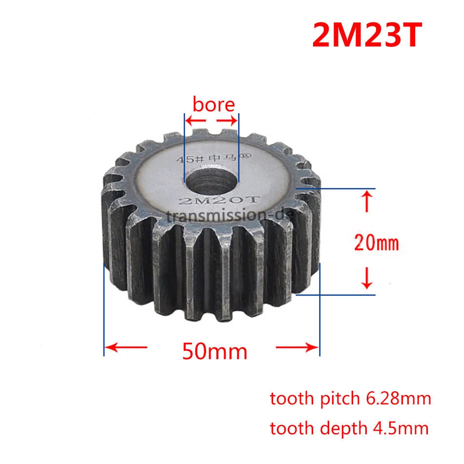 Mod 2/2.5/3/4/5 Spur Gear 10T-63T 45# Steel Pinion Gear Metal Gear Thick 20-40mm