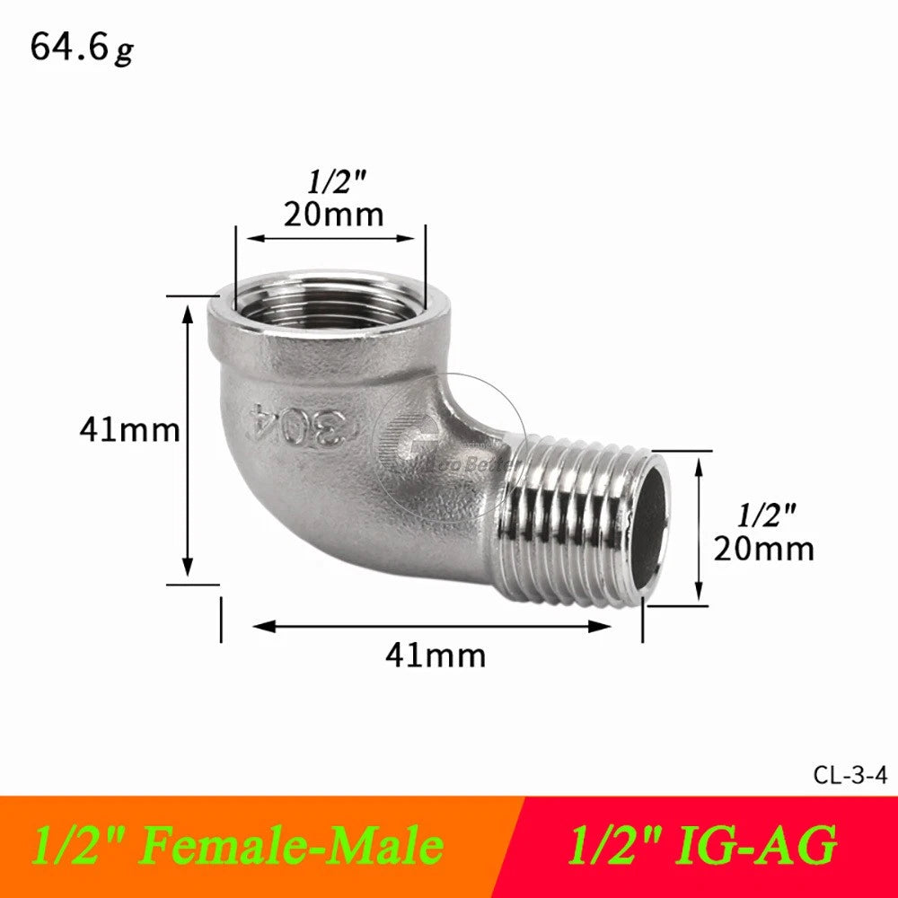 A2 Stainless Steel BSP Reducer Elbow Pipe Fittings | 1/8" to 4" Male Female