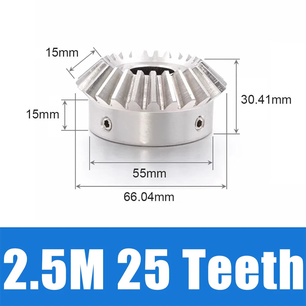1-3 Module 15-30 Teeth Stainless Steel Umbrella Bevel Gear 90° Angle, Ratio 1:1