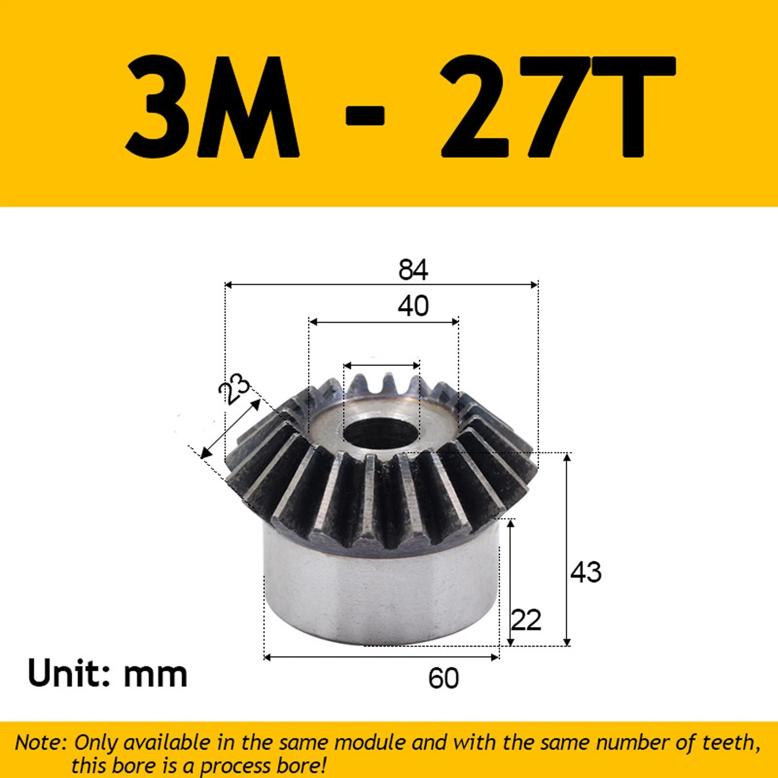 3 mod Twill Spiral Bevel Gear 15-40 Zähne 90° Meshing 45# Steel 1:1 Pairing