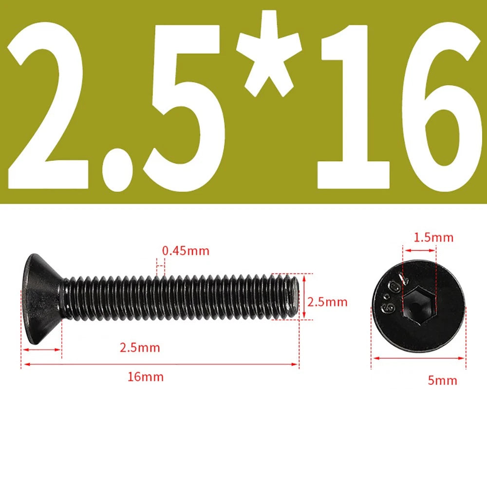 M2-M6 Countersunk Socket Head Cap Screws – Grade 10.9 Alloy Steel