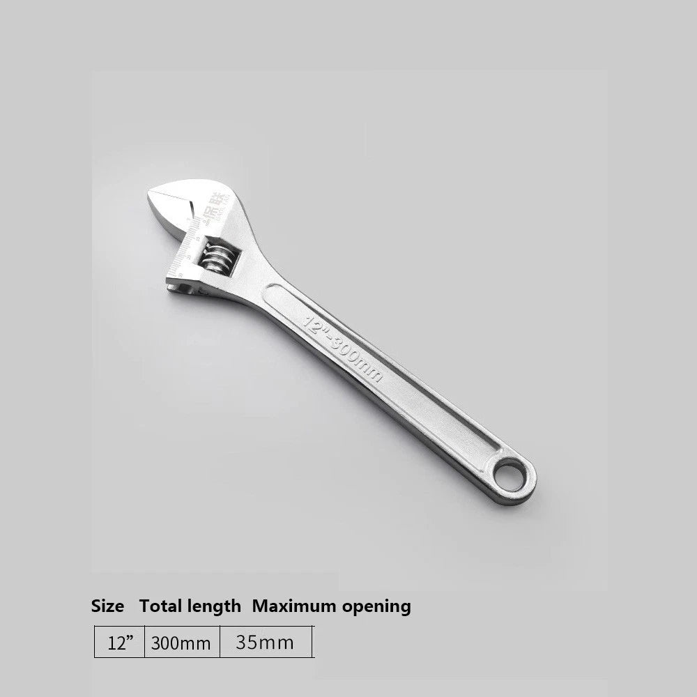 Adjustable Spanner Wrench 6" 8" To 24" Garage Tool Soft Grip Handle Metric Scale
