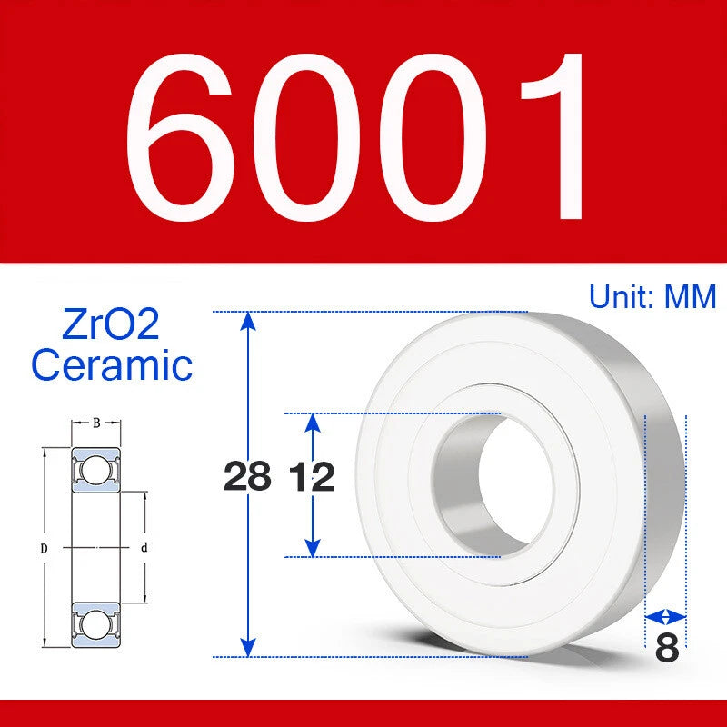 ZrO2 Ceramic Deep Groove Ball Bearing Double Shield 2RS Zirconia Roller Bearings