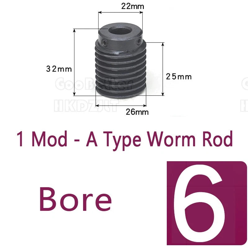1 Module 1:22 Worm Wheel Gear & Worm Gear Shaft 22 Teeth Worm Wheel Gear Brass