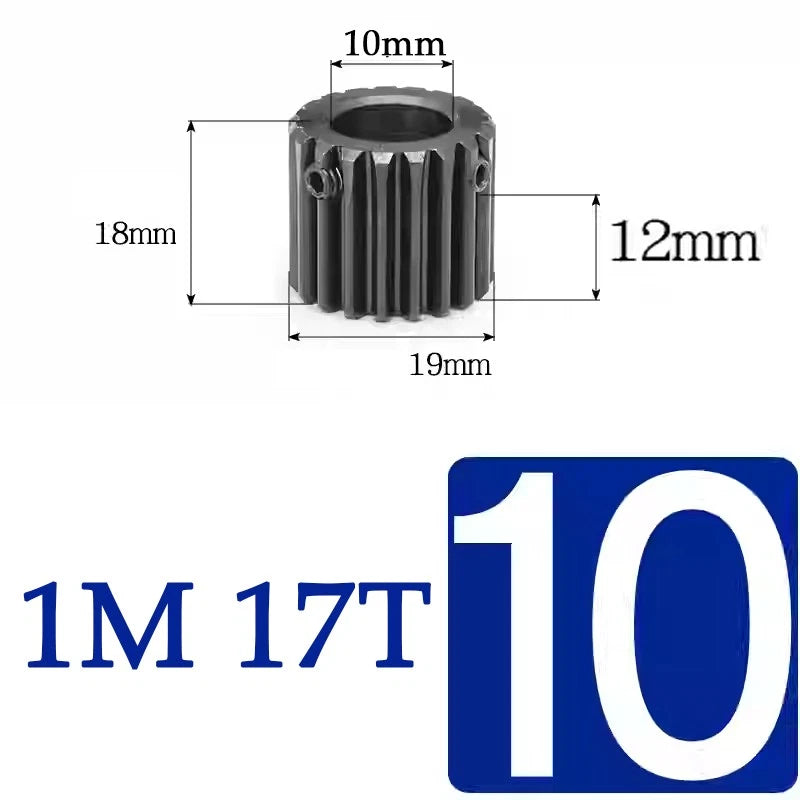 Spur Gears 1 Mod Transmission Gear With Step 45# Steel Pinion Motor Gear 10T~29T