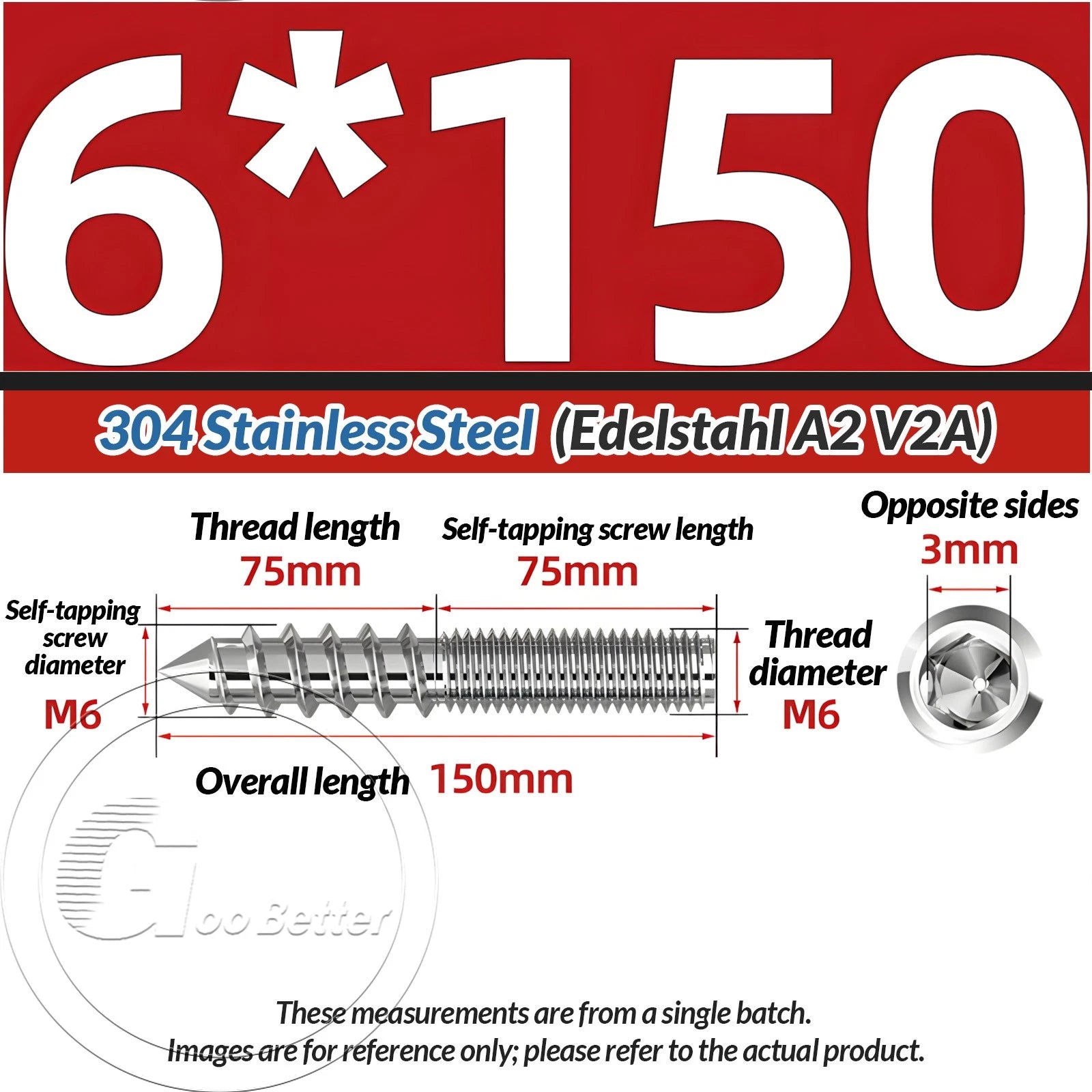 A2 Stainless Steel Hanger Bolts Dual Thread Dowel Screws M4–M12 for Furniture
