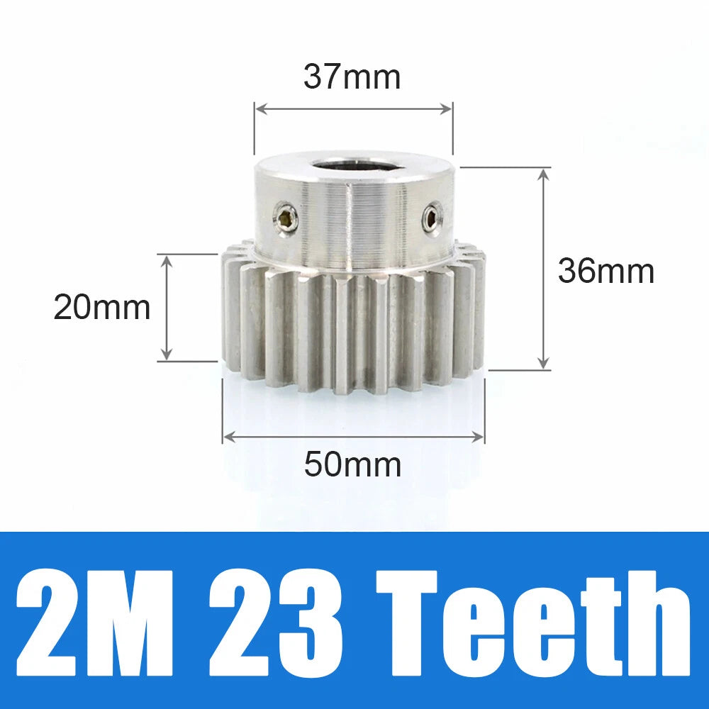 2 Module 12~30 Teeth, 8mm-25mm Bore Stainless Spur Gear, Drive Gearbox With Hub