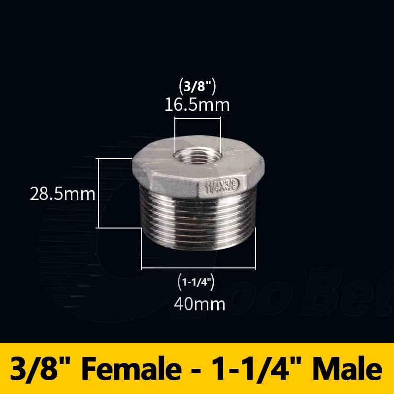Reducing Bush BSPT Male Female Thread Pipe Fitting – Stainless Steel 304 (A2)