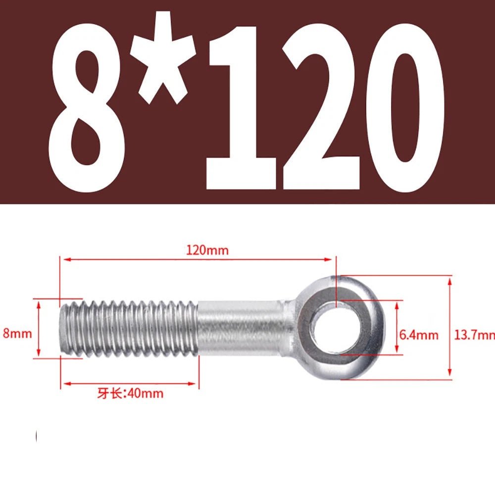 M5 - M24 A2 304 Stainless Steel Partially Threaded Forged Eye Bolts with Rings for Wire Rope & Hanging - HomeDIYer