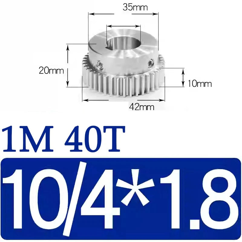 Spur Gears 1M Transmission Gear With Step Stainless Steel Motor Gear 32~50 Teeth