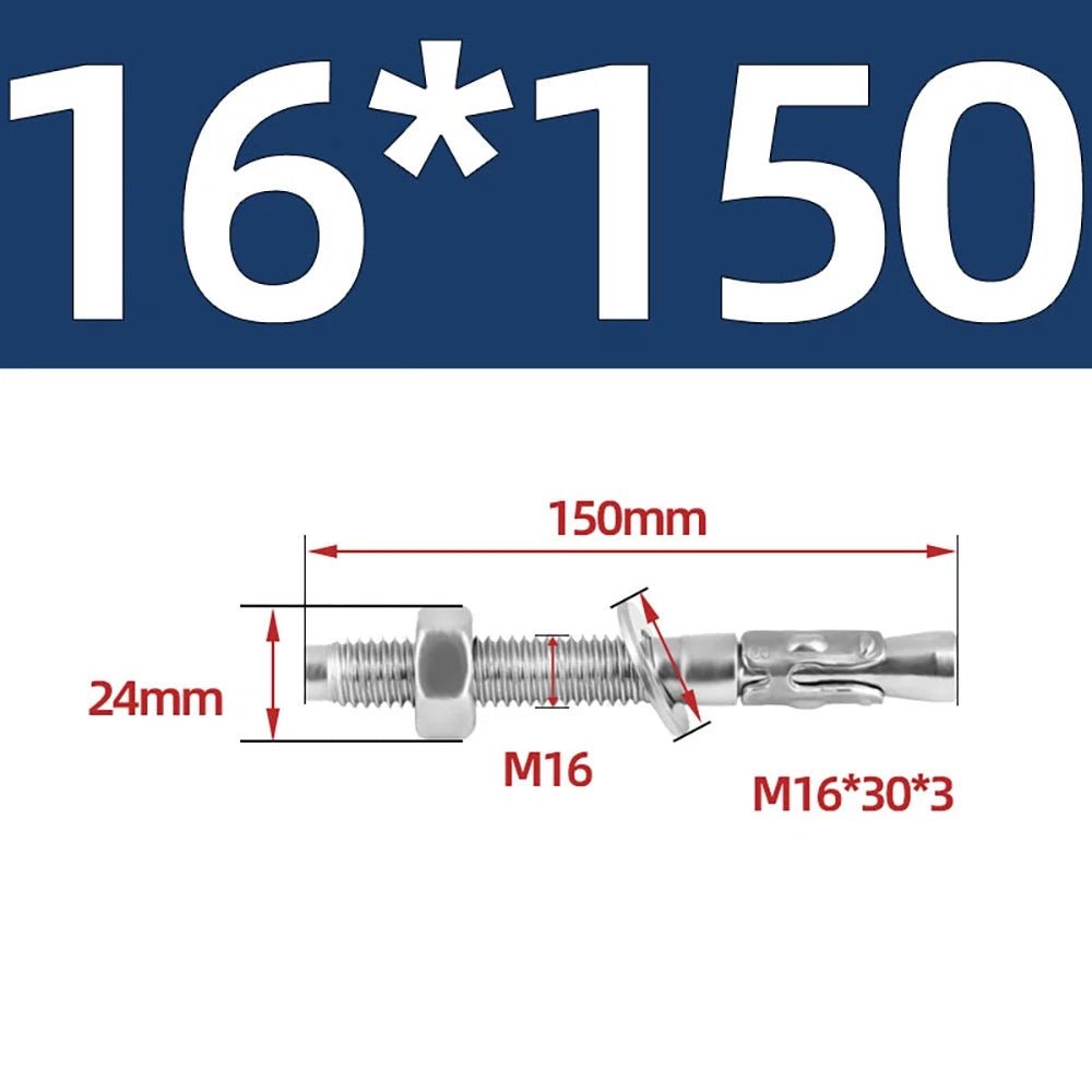 316 Stainless Steel Through Bolts – Wall Expansion Anchor Bolts M6–M16 - HomeDIYer