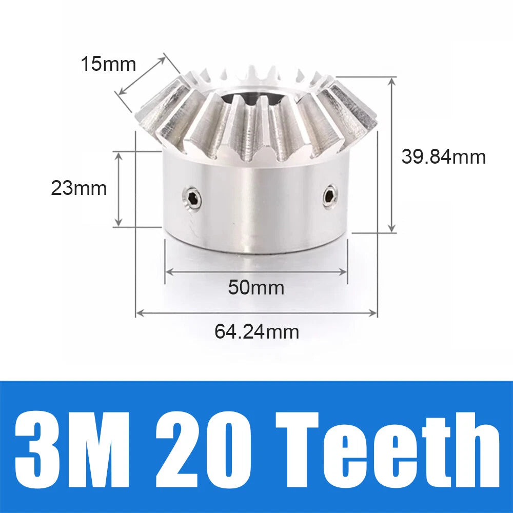1-3 Module 15-30 Teeth Stainless Steel Umbrella Bevel Gear 90° Angle, Ratio 1:1