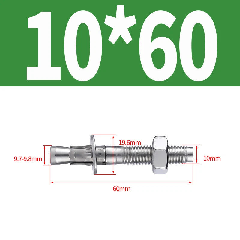 Through Bolts Wall Expansion Anchor Bolts A2 304 A4 316 Stainless Steel