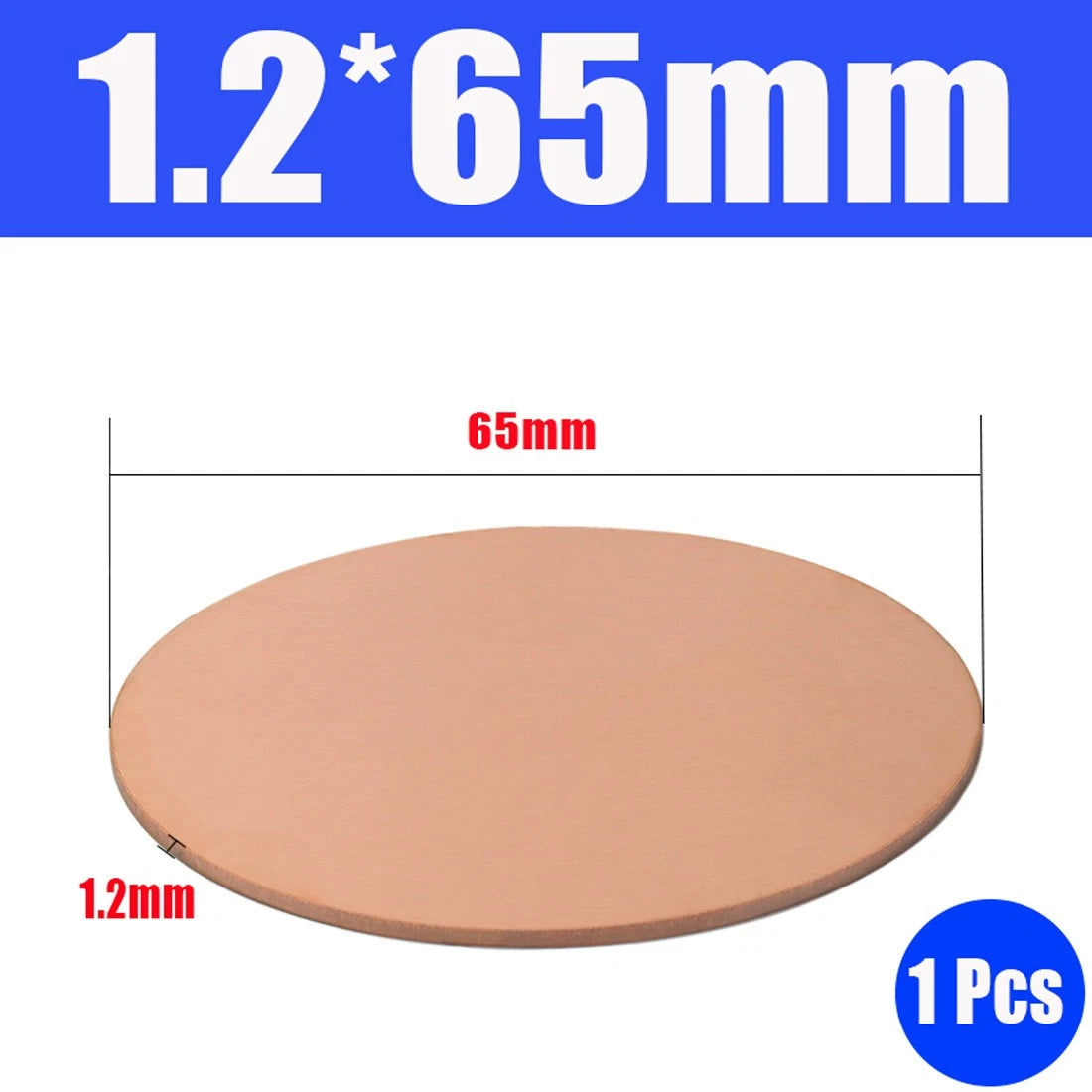 Thick 0.5-1.5mm Solid 99% Pure Copper Blanks Discs Ø 10-300mm Round Plate Metal