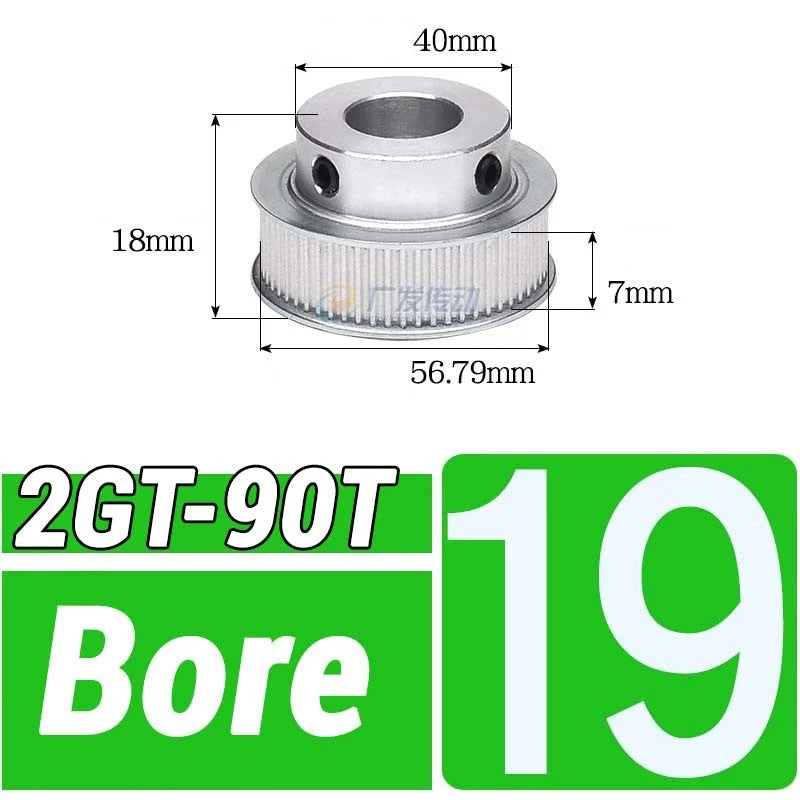 GT2 Timing Belt Pulley 16-100 Teeth 6-10mm Teeth Width Bore 3mm-25mm For 3D