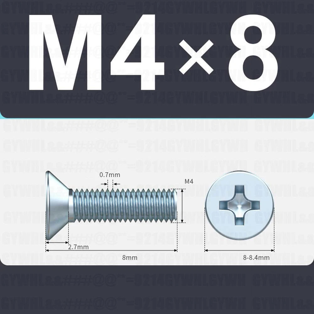 M3–M12 Zinc Plated Phillips Countersunk Machine Screws DIN 965 | Flat Head Bolts