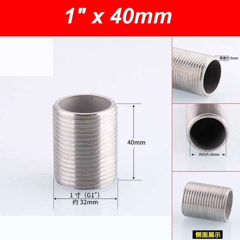 A2 Stainless Steel Male Threaded Rod Connector Stud — Pipe Fitting Bar