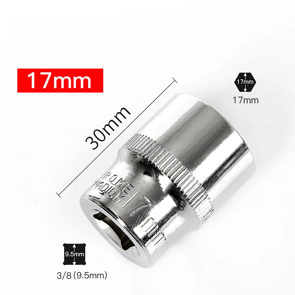 3/8" 6mm-24mm Hex Socket Drive Screwdriver Drill Set Ratchet Wrench Adapter Rod