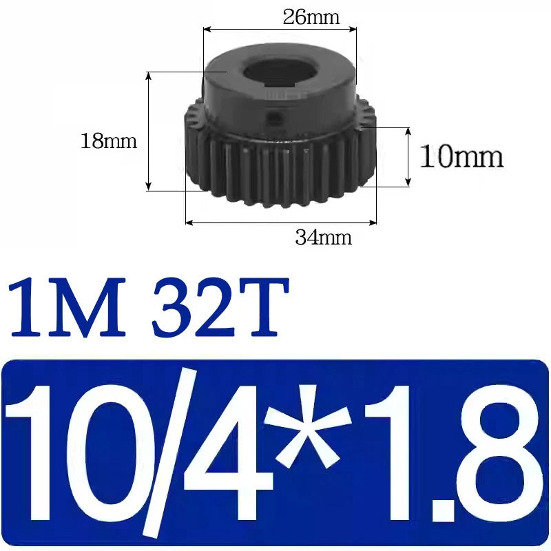 Spur Gears 1 Mod Transmission Gear With Step 45# Steel Pinion Motor Gear 30T~44T