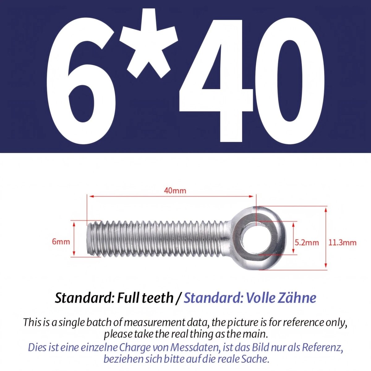 M5 M6 Stainless Steel Eye Bolts — A2 304 Threaded Ring Eyelet Screws for Catenary Wire & Hanging - HomeDIYer