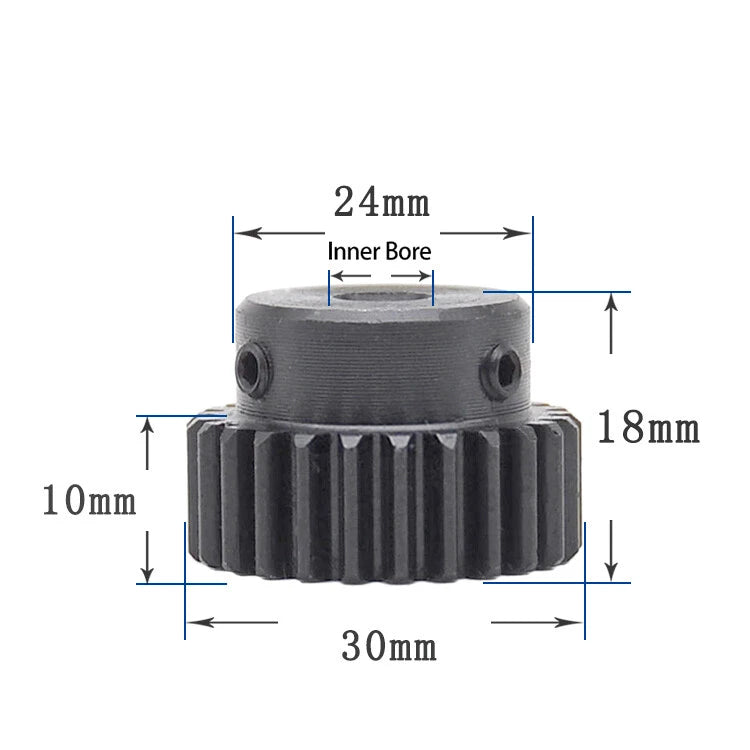 Mod 1 Steel 45# Spur Pinion Gear 10-39 Teeth Motor Gear 4-20mm Bore With Screw